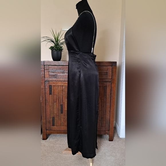 Zara  Black Satin Dress - NWOT - Picture 3 of 14